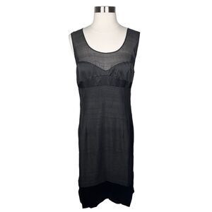 Narciso Rodriguez Black Silk Midi Cocktail Dress - Size 10